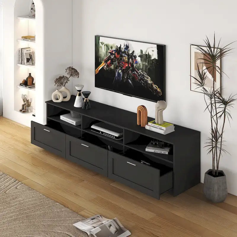 70.87" TV Stand with 3 Storage Spaces & 3 Drawers