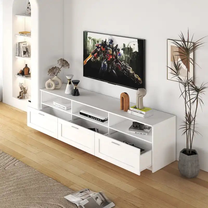 70.87" TV Stand with 3 Storage Spaces & 3 Drawers