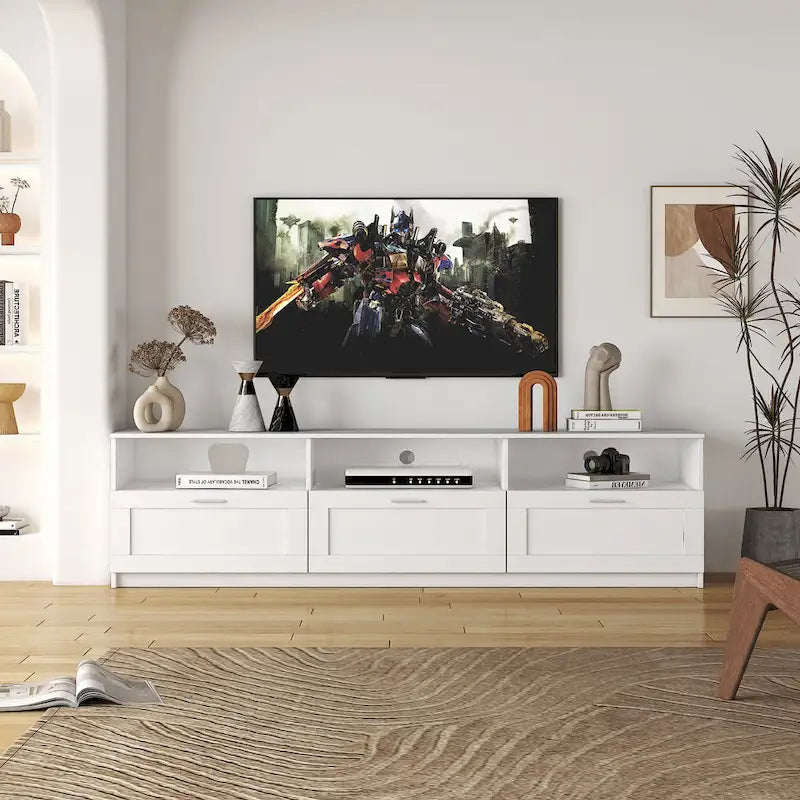 70.87" TV Stand with 3 Storage Spaces & 3 Drawers