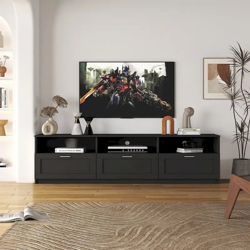 70.87" TV Stand with 3 Storage Spaces & 3 Drawers