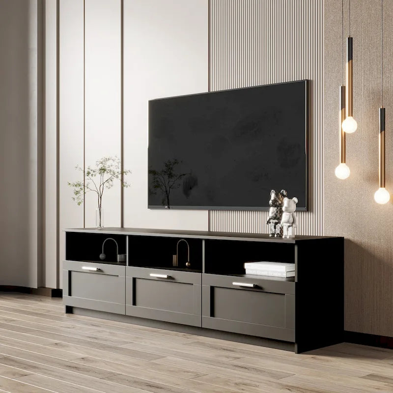 70.87" TV Stand with 3 Storage Spaces & 3 Drawers