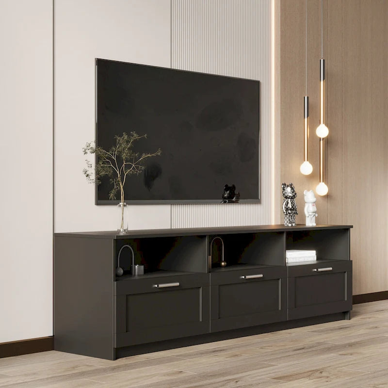 70.87" TV Stand with 3 Storage Spaces & 3 Drawers