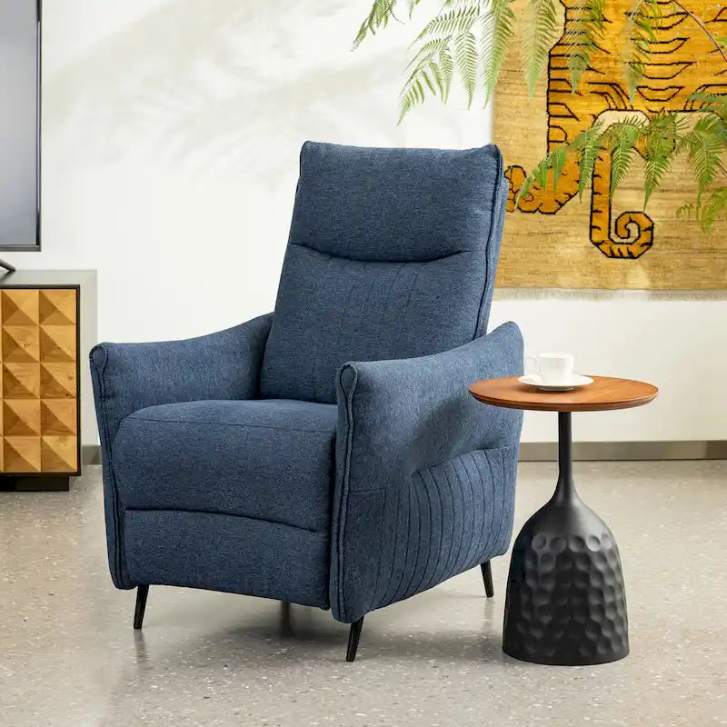 Set of 2 41H Fabric Push Back Recliners With Ergonomic Segmented Back