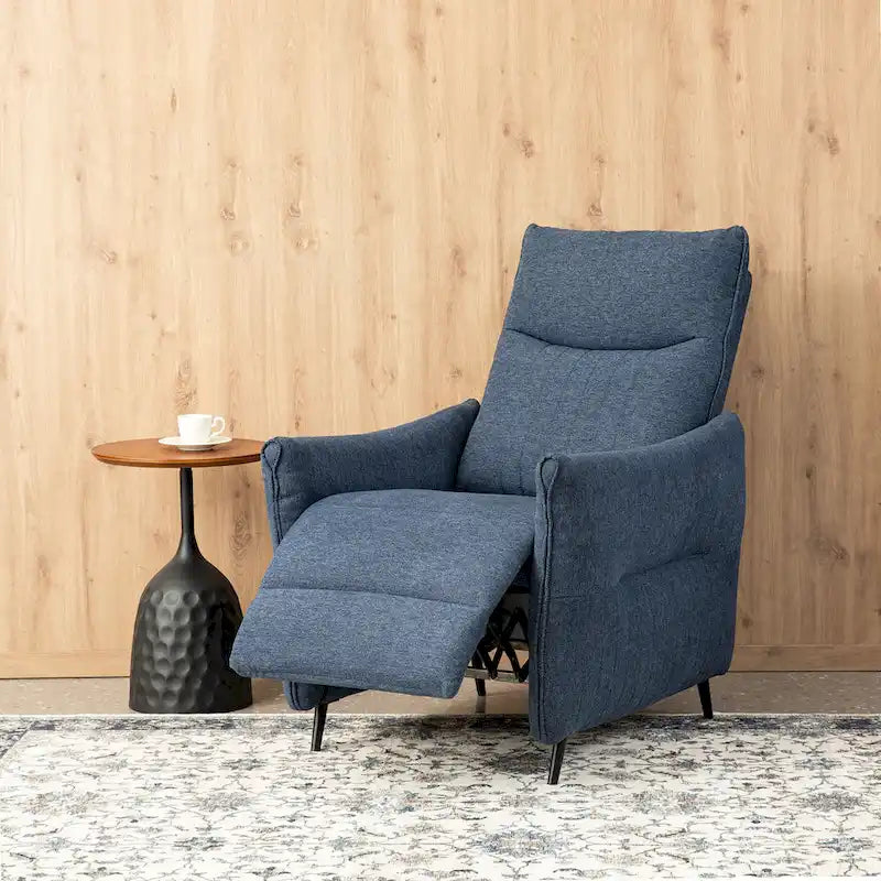 Set of 2 41H Fabric Push Back Recliners With Ergonomic Segmented Back