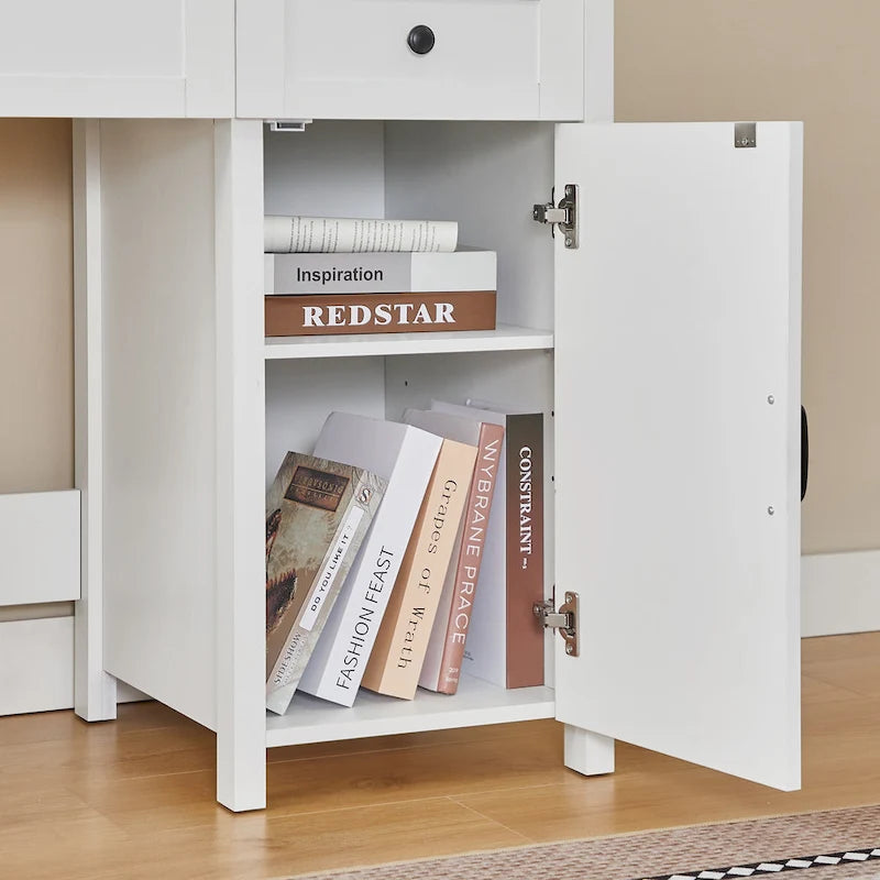 Computer- und Schreibschreibtisch im Landhausstil mit Aufsatz und Ladestation