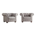 Tufted Scroll Arm Chesterfield Chair