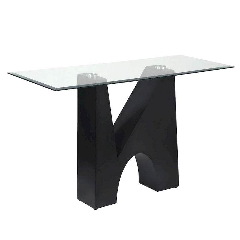 Modern Black 48-inch Glasstop Console Table