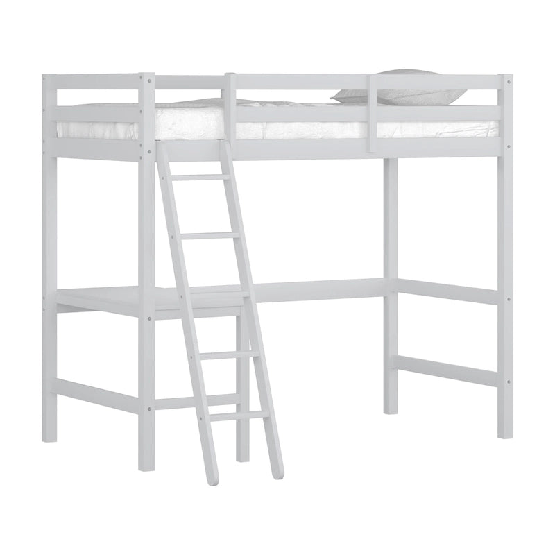 Wood Twin Loft Bed with Desk