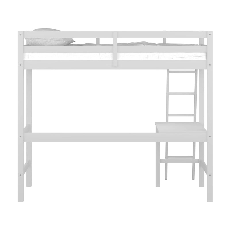 Wood Twin Loft Bed with Desk