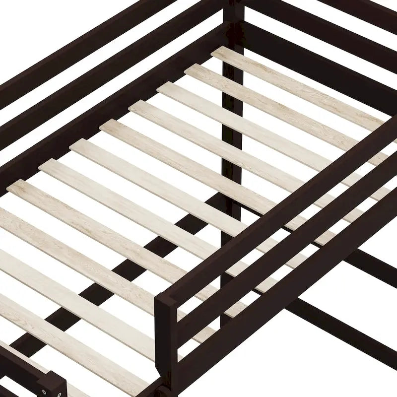 Hochbett aus Holz für eine Einzelmatratze mit Schreibtisch