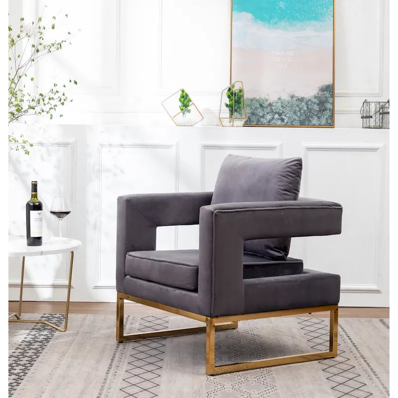Contemporary Upholstered Accent Armchair