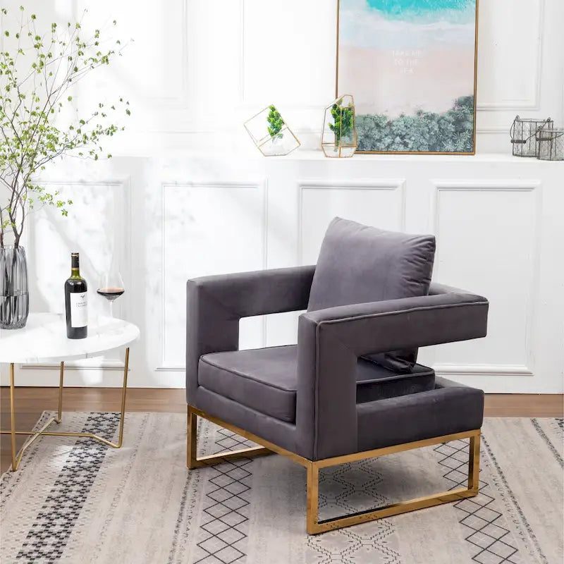 Contemporary Upholstered Accent Armchair