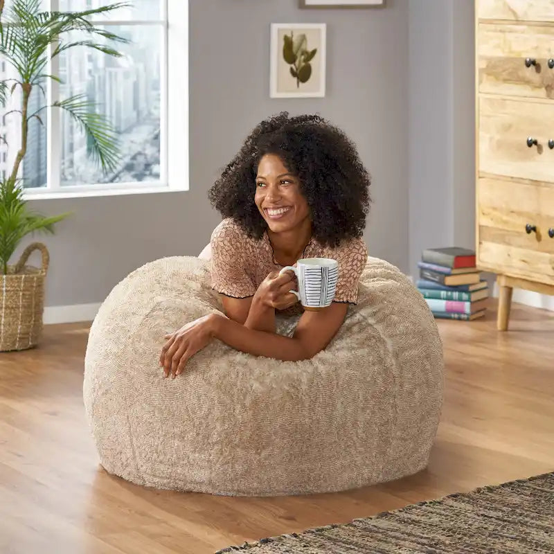 Modern Glam Faux Fur Winter Bean Bag