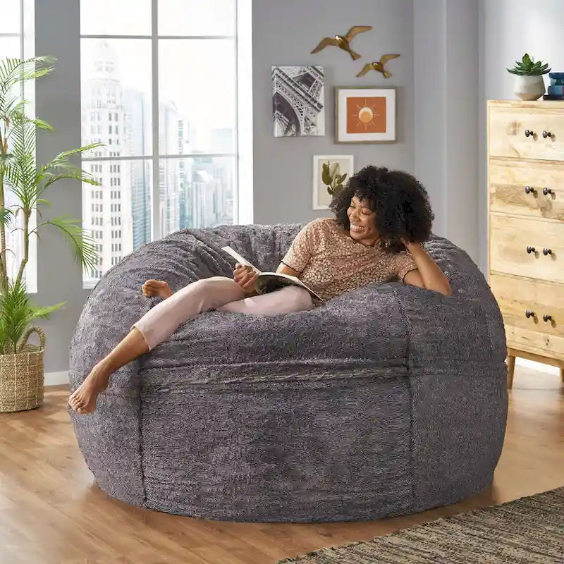 Modern Glam Faux Fur Winter Bean Bag