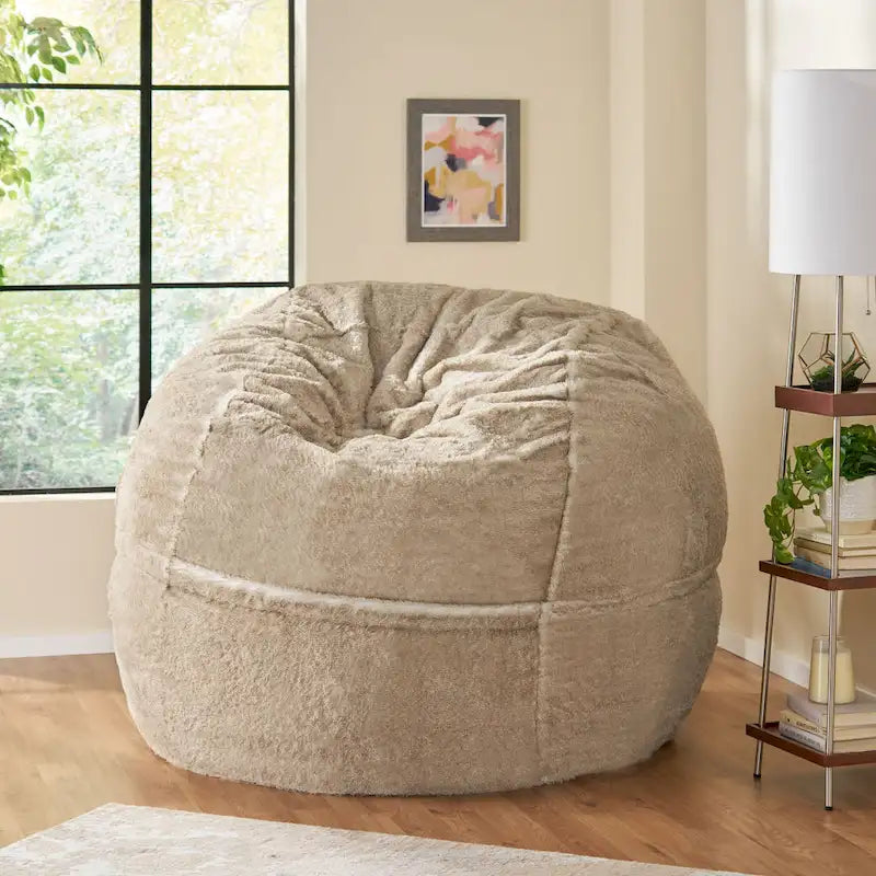 Modern Glam Faux Fur Winter Bean Bag