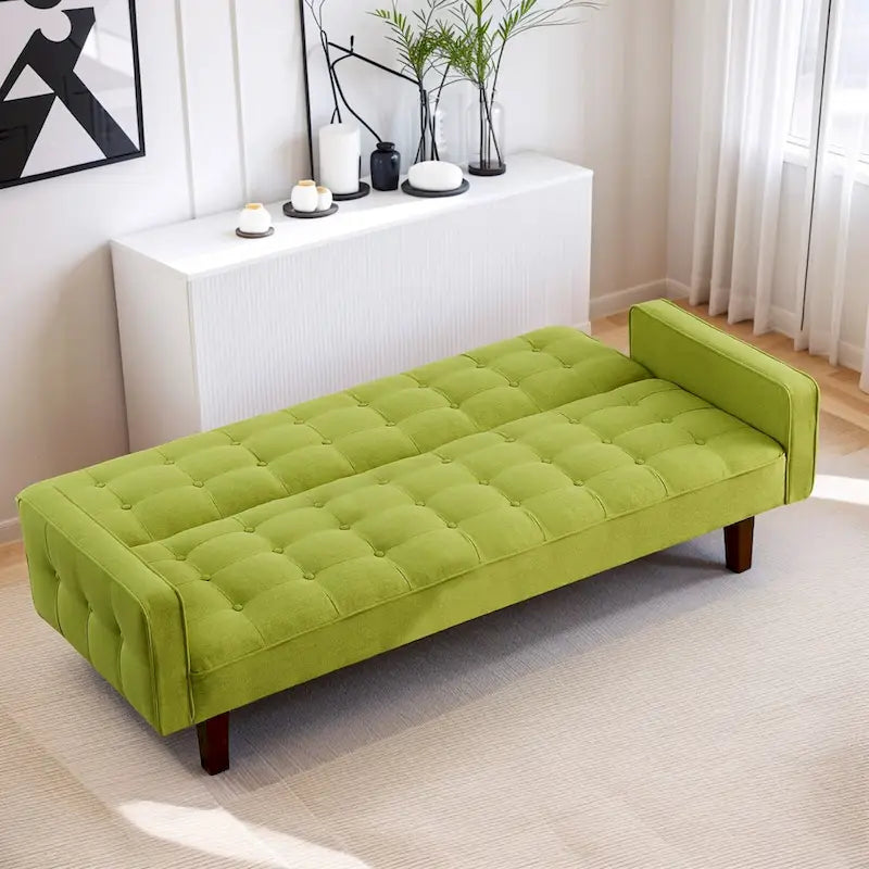 Futon Sofa Bed, Convertible Sleeper Couch with Armrests for Studio, Office, Apartment, Compact Living, Game Room