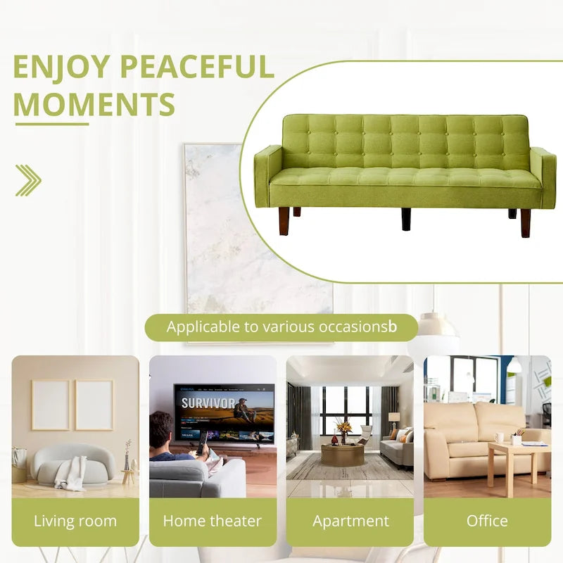 Divano letto futon, divano trasformabile con braccioli per monolocale, ufficio, appartamento, spazi compatti e sala giochi