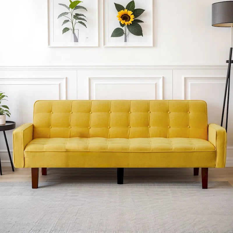 Divano letto futon, divano trasformabile con braccioli per monolocale, ufficio, appartamento, spazi compatti e sala giochi