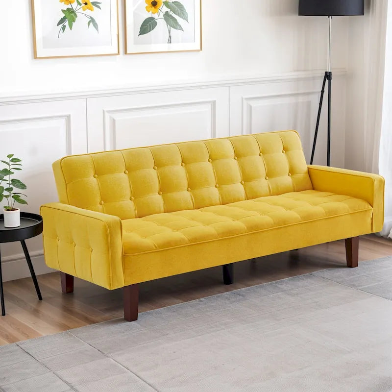 Divano letto futon, divano trasformabile con braccioli per monolocale, ufficio, appartamento, spazi compatti e sala giochi