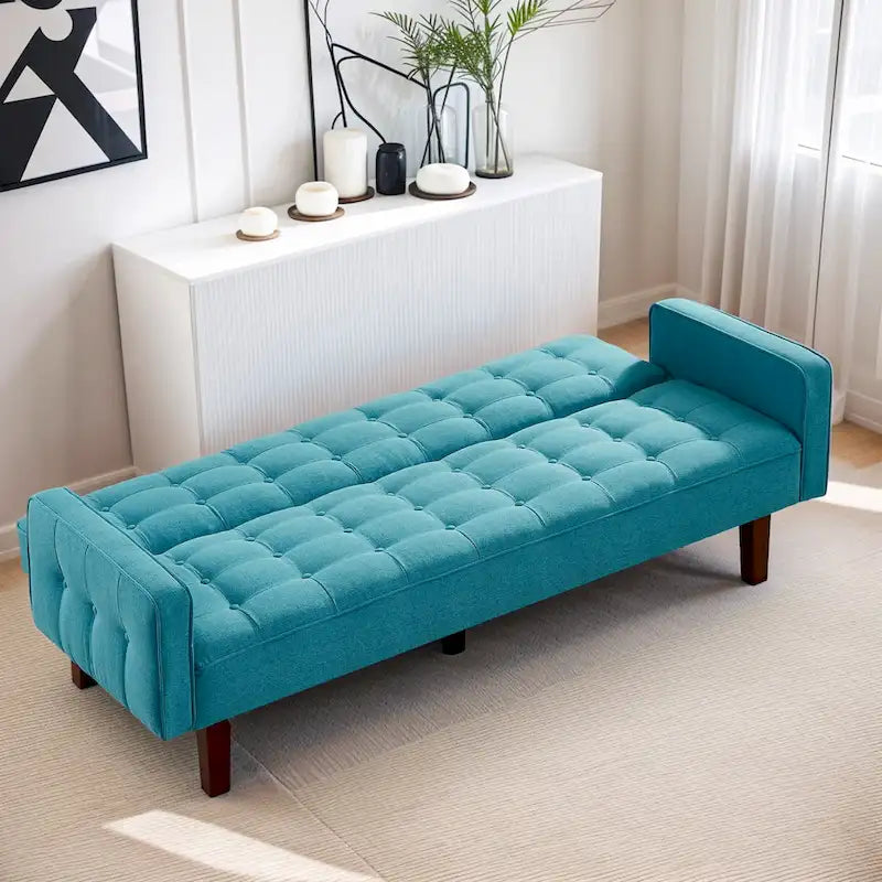 Divano letto futon, divano trasformabile con braccioli per monolocale, ufficio, appartamento, spazi compatti e sala giochi