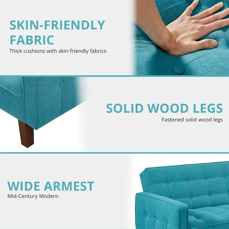 Divano letto futon, divano trasformabile con braccioli per monolocale, ufficio, appartamento, spazi compatti e sala giochi
