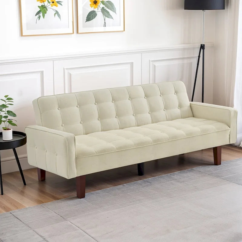Divano letto futon, divano trasformabile con braccioli per monolocale, ufficio, appartamento, spazi compatti e sala giochi