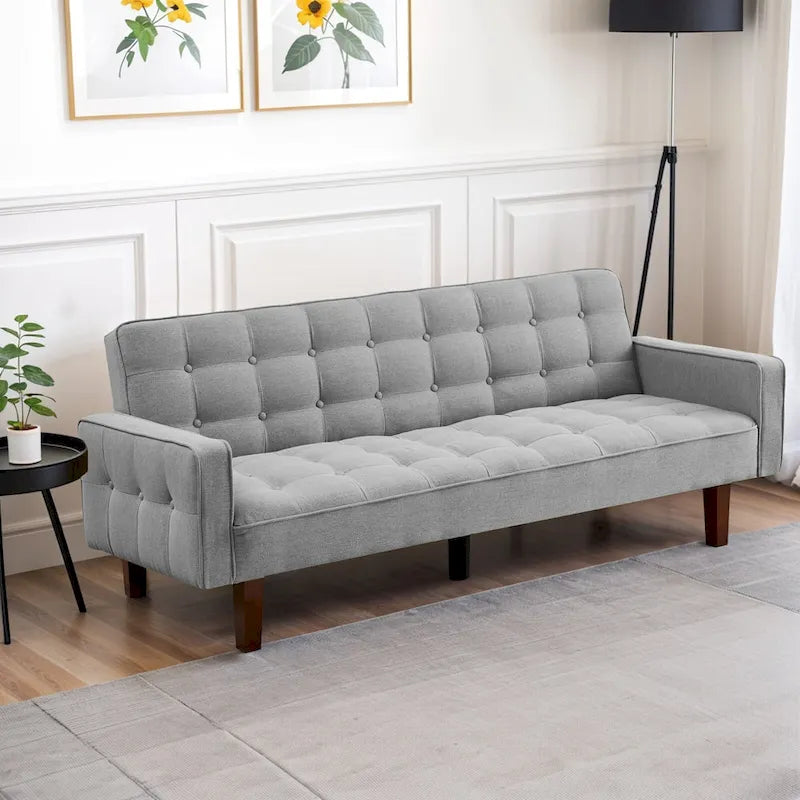 Divano letto futon, divano trasformabile con braccioli per monolocale, ufficio, appartamento, spazi compatti e sala giochi