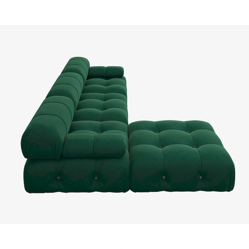 Square Velvet Upholstered Ottoman