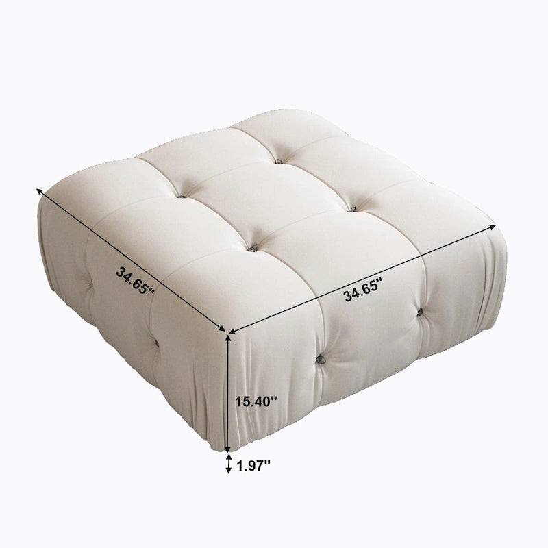 Quadratischer, samtgepolsterter Hocker