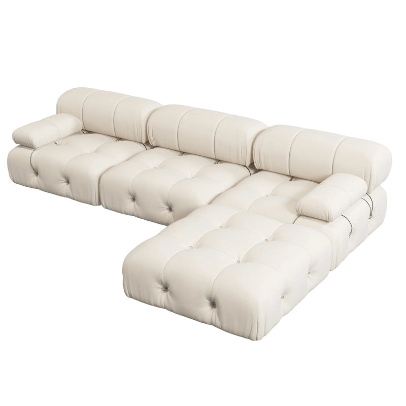 Quadratischer, samtgepolsterter Hocker