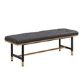 Metal and Faux Leather End of Bed Bench for Entryway & Living Room
