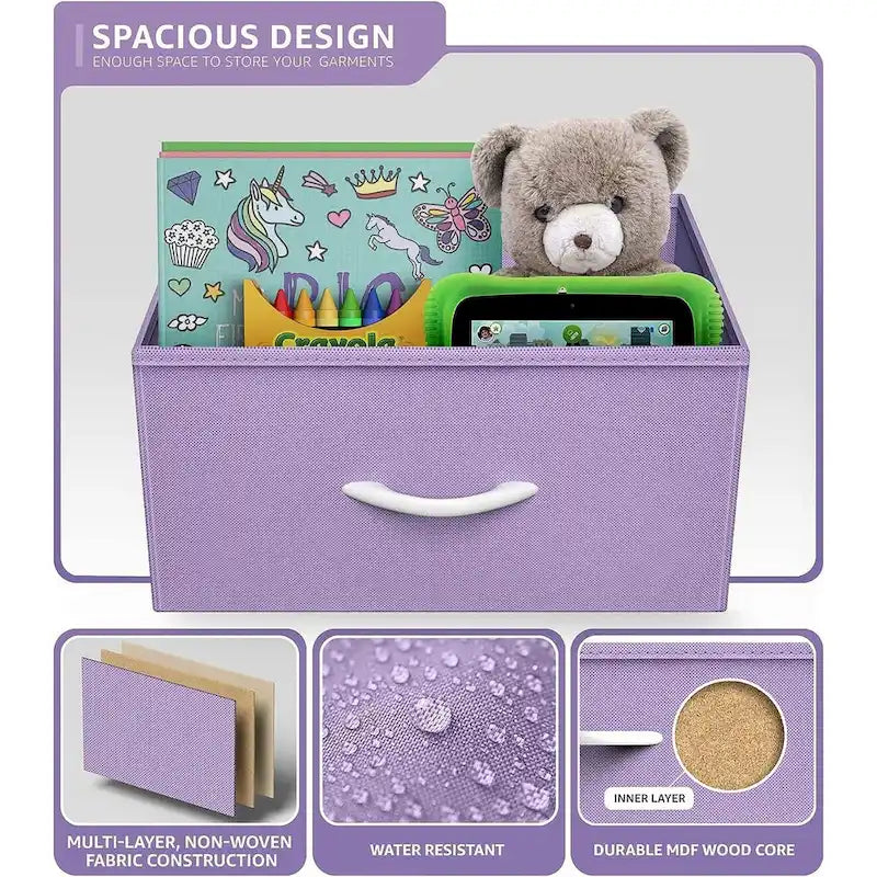 2-Drawer Nightstand with Shelf - Kids Bedside Storage End Table