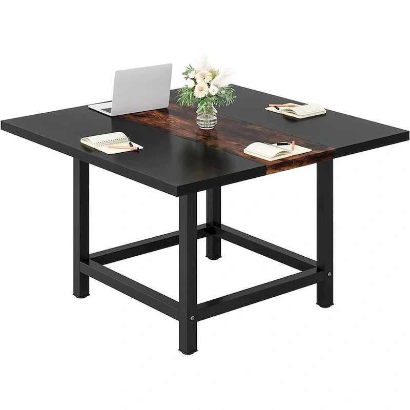 6.5 Ft Conference Room Table, Rectangle 78.74" L x 39.2" W x 29.52" H, 2-Piece Combinable