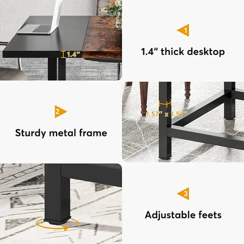6.5 Ft Conference Room Table, Rectangle 78.74" L x 39.2" W x 29.52" H, 2-Piece Combinable