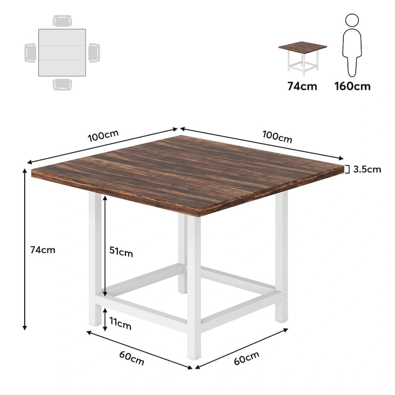 6.5 Ft Conference Room Table, Rectangle 78.74" L x 39.2" W x 29.52" H, 2-Piece Combinable