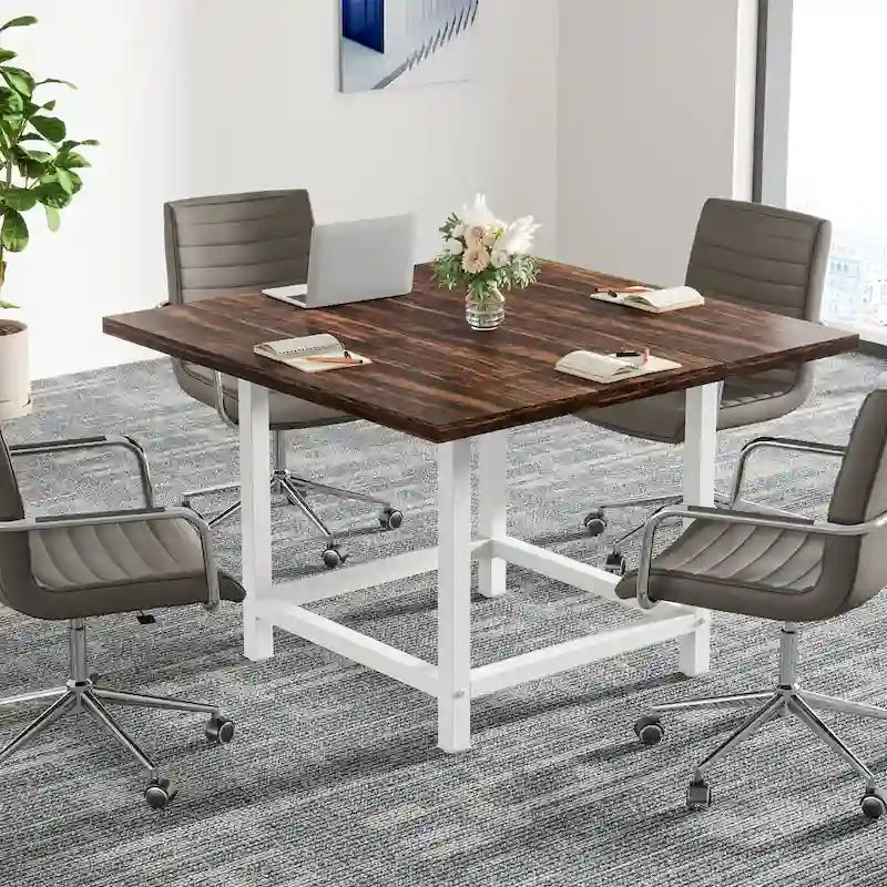 6.5 Ft Conference Room Table, Rectangle 78.74" L x 39.2" W x 29.52" H, 2-Piece Combinable