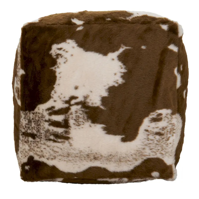 Pouf in finta pelle bovina