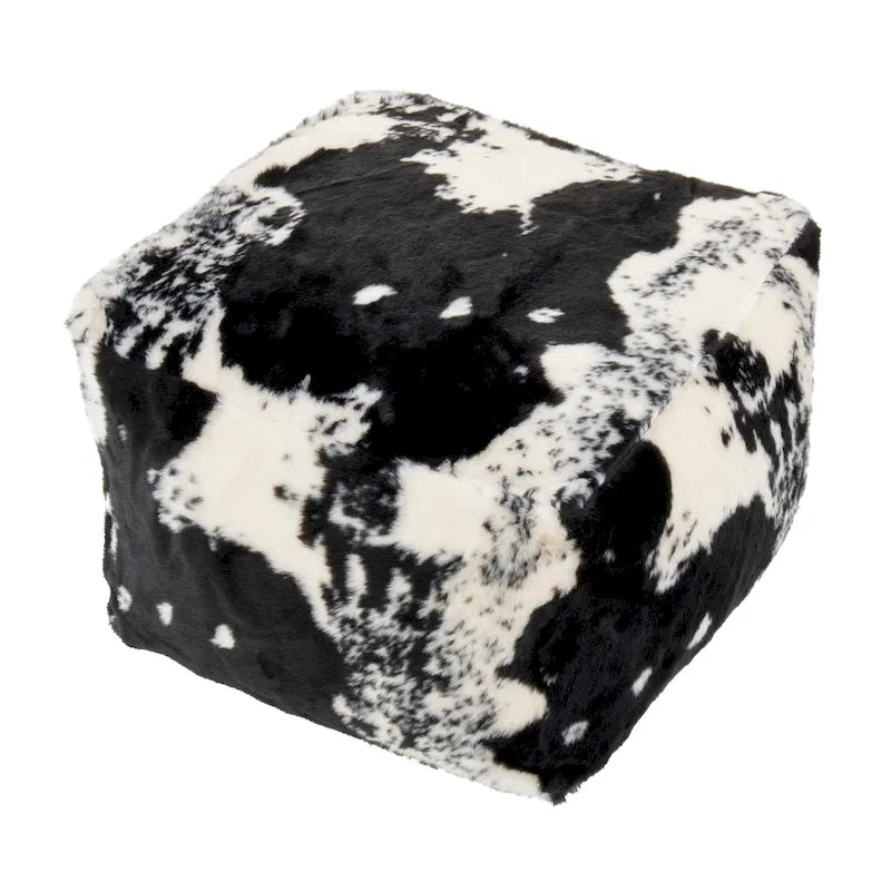 Pouf in finta pelle bovina