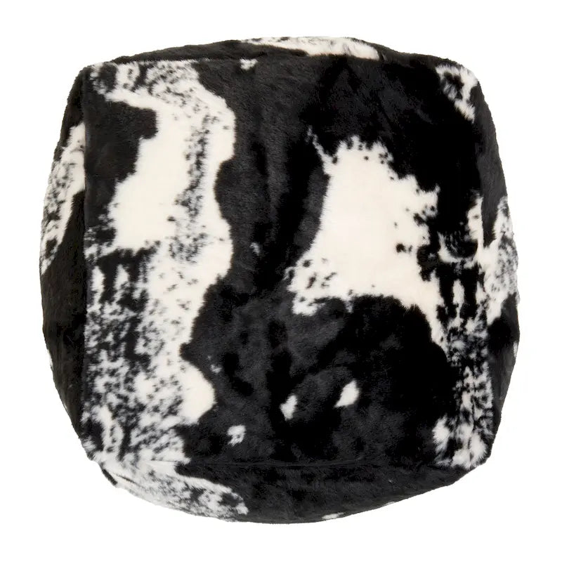 Pouf in finta pelle bovina