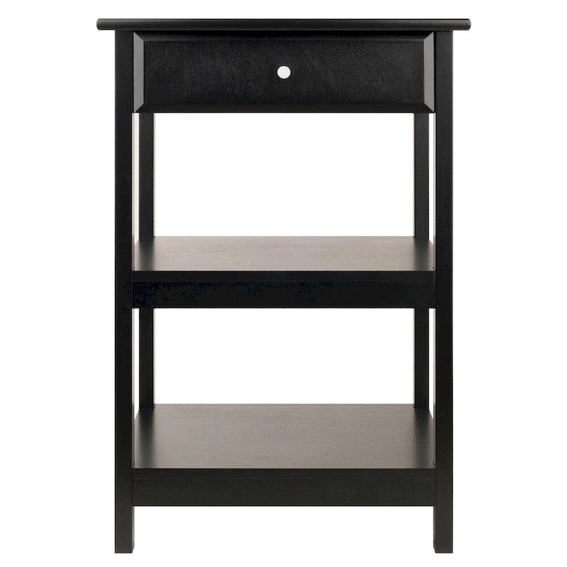 Black Printer Stand with Drawer and Shelves