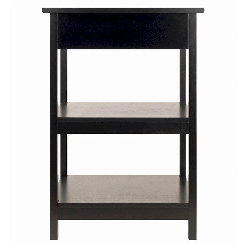 Black Printer Stand with Drawer and Shelves