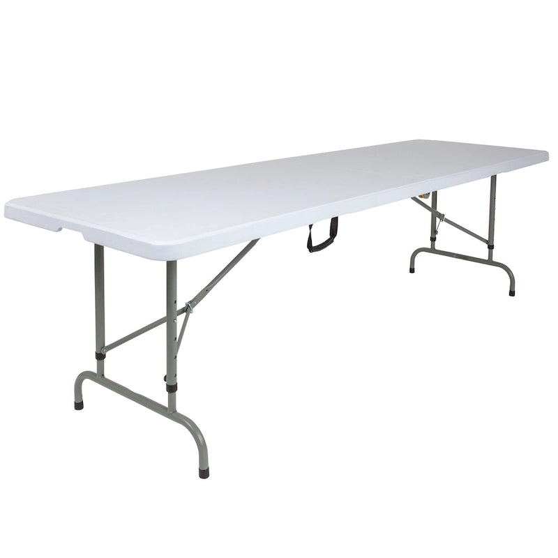 30W x 96L Adjustable Plastic Folding Table with Carrying Handle