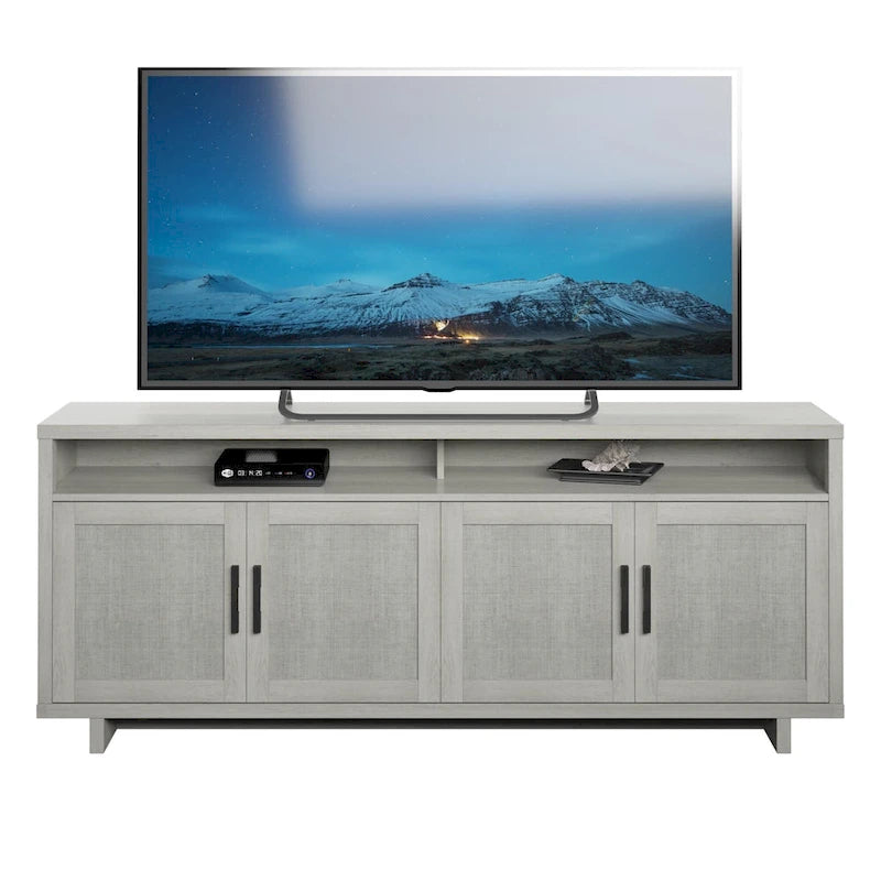 TV stolek pro televizory do 80" s dvířky z lněné tkaniny
