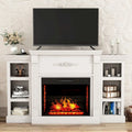 Klassischer 70"-TV-Ständer aus Holz mit 28"-Elektrokamin