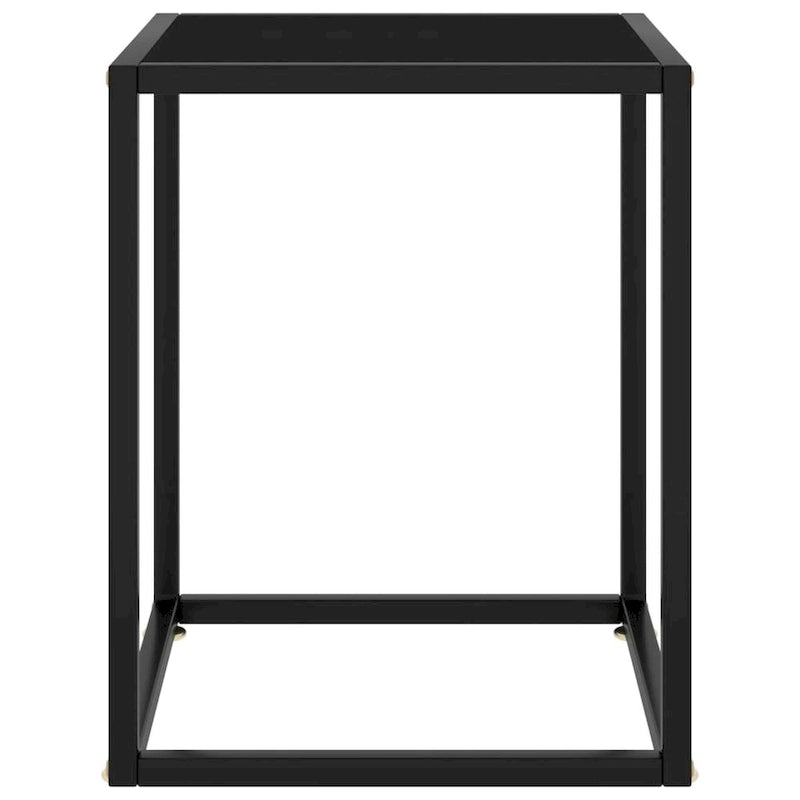 Coffee Table Black with Black Glass 15.7 x 15.7 x 19.7