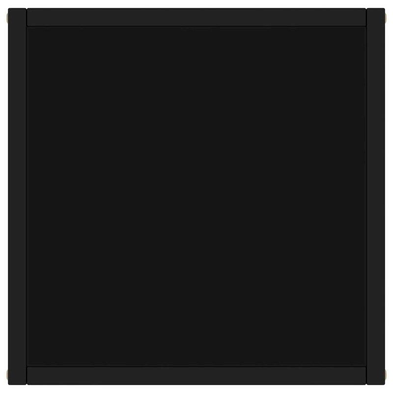 Coffee Table Black with Black Glass 15.7 x 15.7 x 19.7