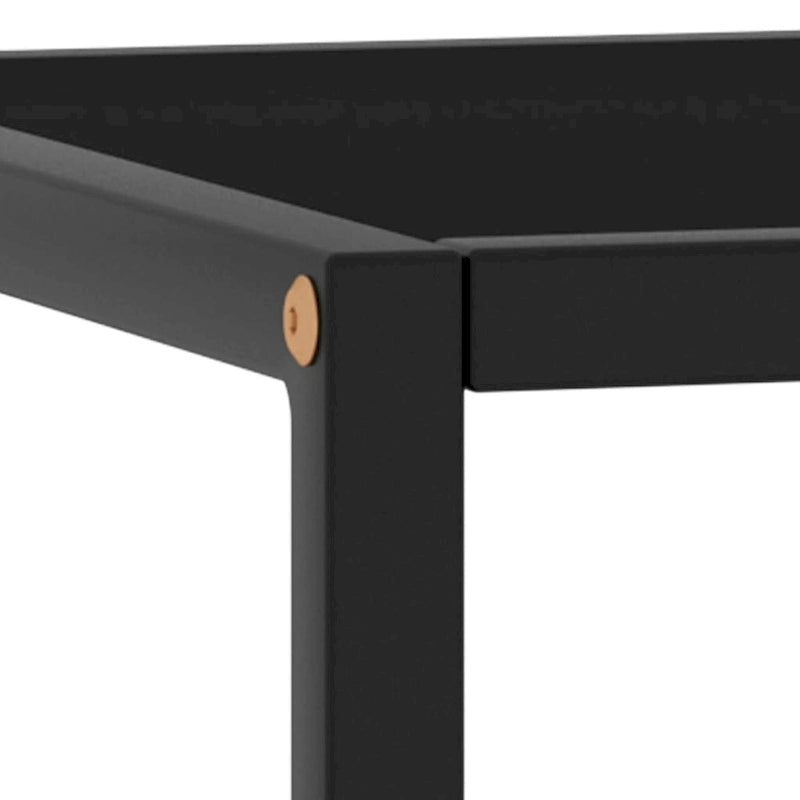 Coffee Table Black with Black Glass 15.7 x 15.7 x 19.7