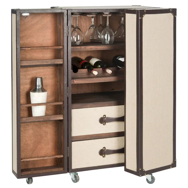 Storage Beige Bar Cabinet - 23.6 x 17.7 x 42.1 - 24Wx18Dx42H