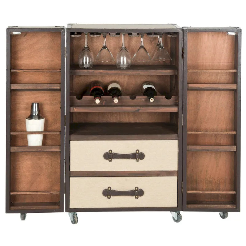 Storage Beige Bar Cabinet - 23.6 x 17.7 x 42.1 - 24Wx18Dx42H