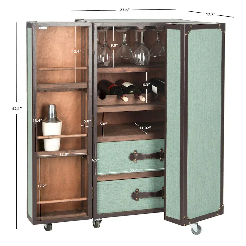 Storage Beige Bar Cabinet - 23.6 x 17.7 x 42.1 - 24Wx18Dx42H